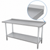 Thumbnail image #4 for Advance Tabco 144 Inch x 36 Inch Stainless Steel Work Table with 16-Gauge 304 Top, Adjustable Undershelf, and 1-1/2 Inch Rear Up-Turn