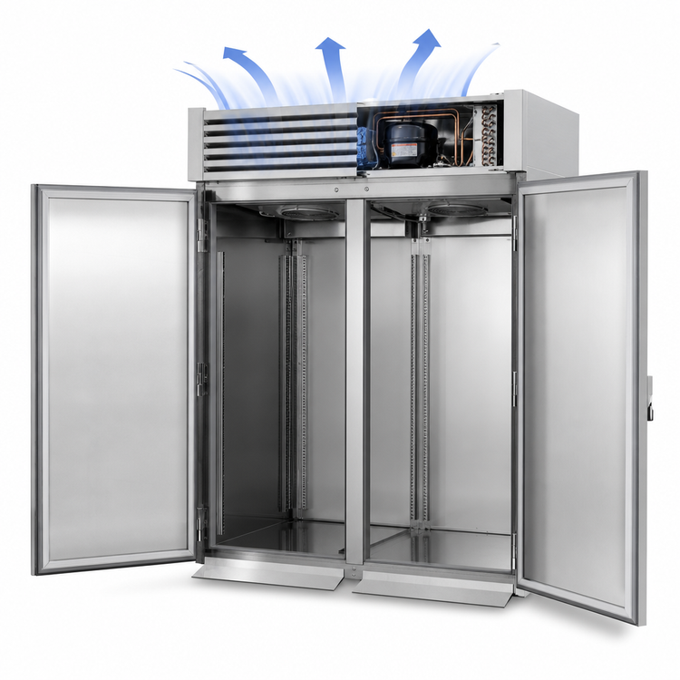 Product image #4 for Turbo Air PRO Series Two-Section Roll-In Reach-In Refrigerator with Solid Stainless Steel Doors