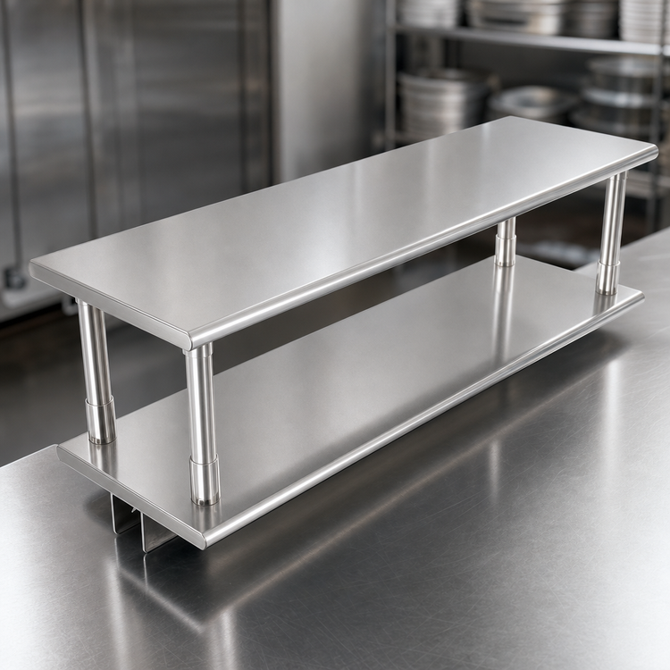 Product image #4 for Eagle Group Pass-Thru Shelf with Overshelf, 144-Inch W x 24-Inch D, 304 Stainless Steel