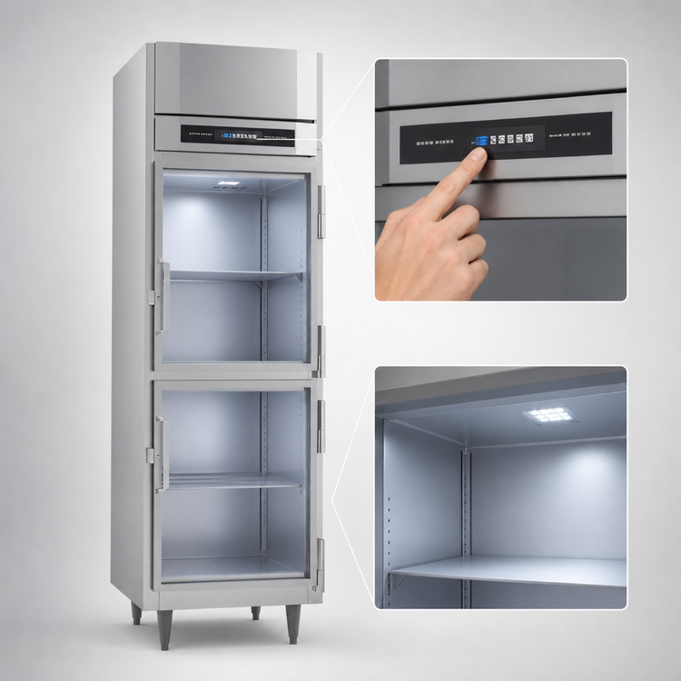 Product image #5 for Victory UltraSpec 1-Section Glass Half-Door Reach-In Freezer, 21.01 Cu. Ft., Self-Contained