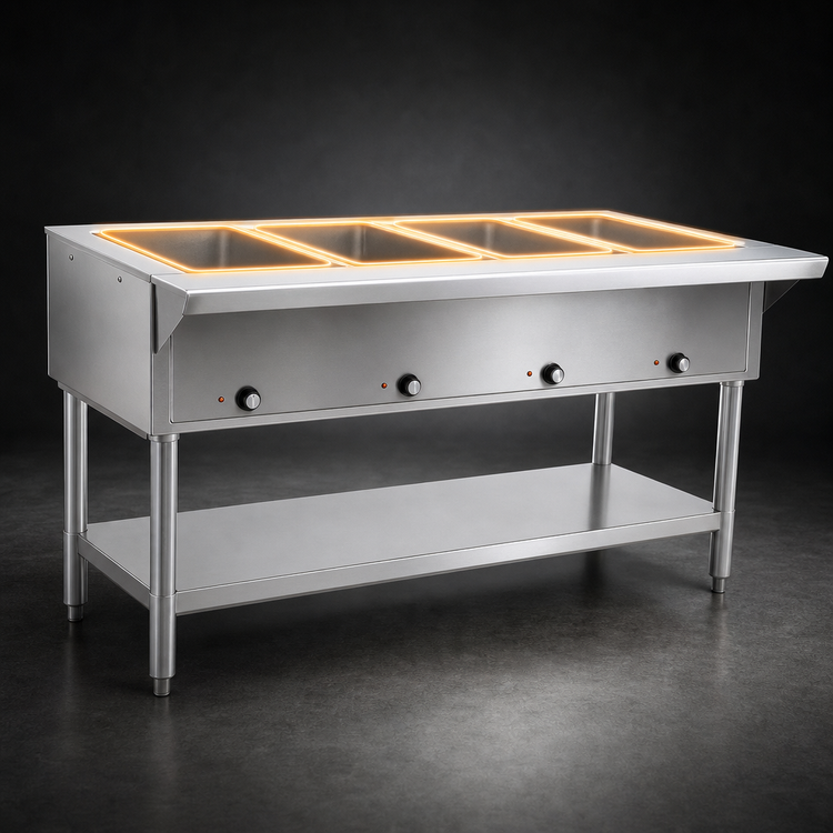Product image #4 for Eagle Group 4-Well Electric Hot Food Table, Open Base, Stainless Steel, 63-1/2 in., 208V