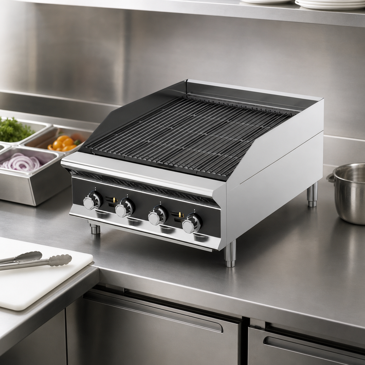 Product image #4 for Vollrath Heavy-Duty Countertop 18-Inch Stainless Steel Charbroiler with Radiant/Lava Rock Heat