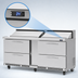 Thumbnail image #4 for Turbo Air PRO Series 72-5/8-Inch Front Breathing Two-Section Mega Top Sandwich/Salad Prep Table with 4 Drawers and 18-Pan Opening