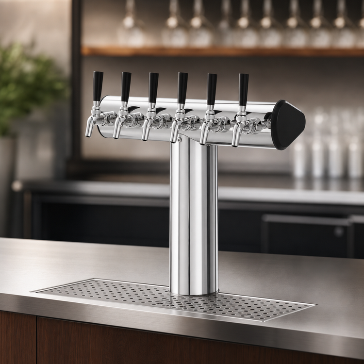 Product image #4 for Perlick 6-Faucet Winged Tee Countertop Glycol-Cooled Draft Beer Tower