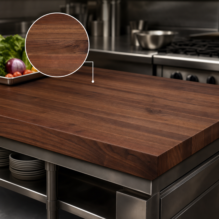 Product image #4 for Boos Block American Black Walnut Kitchen Countertop, 108 x 38 x 3 Inch, Flat No-Backsplash, Varnique Finish