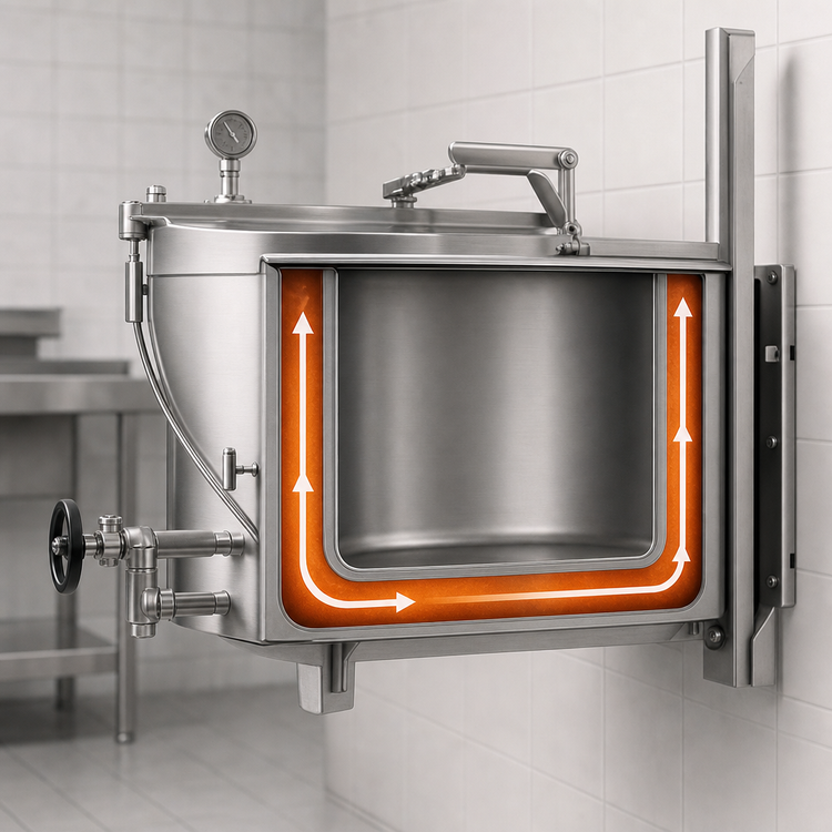Product image #4 for Legion LSWC-20 20-Gallon Full-Jacketed Stationary Direct Steam Wall-Mount Kettle