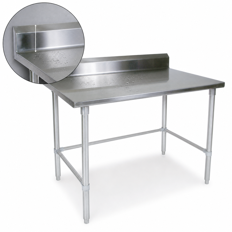 Product image #4 for John Boos Stallion 84-Inch x 36-Inch Stainless Steel Work Table with 5-Inch Backsplash and Galvanized Base