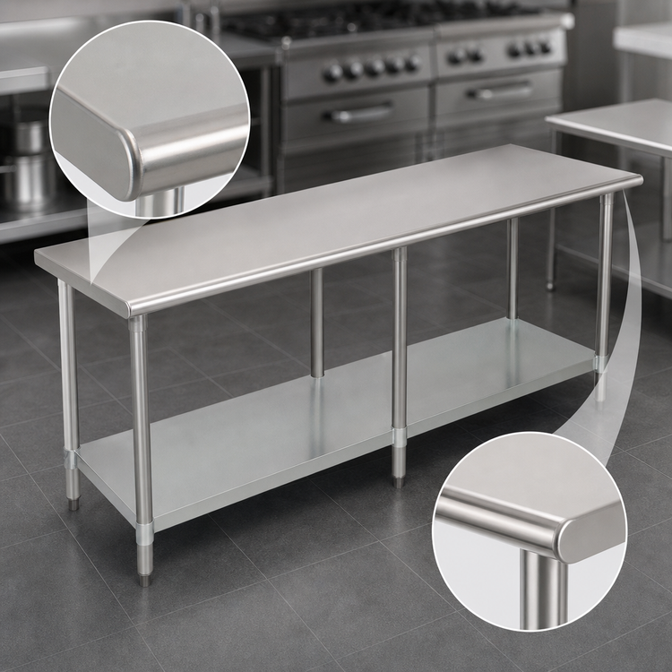 Product image #4 for Deluxe Series 108-Inch x 30-Inch Stainless Steel Work Table with Adjustable Galvanized Undershelf