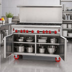 Thumbnail image #4 for American Range ARGF-8-DSB 48-Inch Commercial Gas Range with 8 Open Burners, Double Storage Base, Stainless Steel Front and Sides