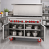 Thumbnail image #4 for American Range 48-Inch Green Flame Commercial Gas Range with 8 Open Burners and Double Storage Base