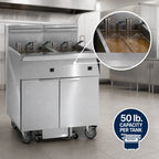Thumbnail image #4 for Imperial (Middleby) IFSSP650E Electric Floor Fryer, 6-Tank Battery, 50 lb. Per Tank, Built-In Filtration