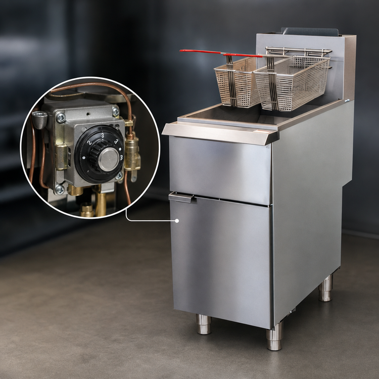 Product image #4 for IKON Cooking IGF-35/40-NG 35-40 lb Natural Gas Tube Fryer with Millivolt Controls