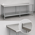 Thumbnail image #4 for Eagle Group Budget Series 144 Inch x 24 Inch Stainless Steel Work Table with Rear Up-Turn and Adjustable Undershelf