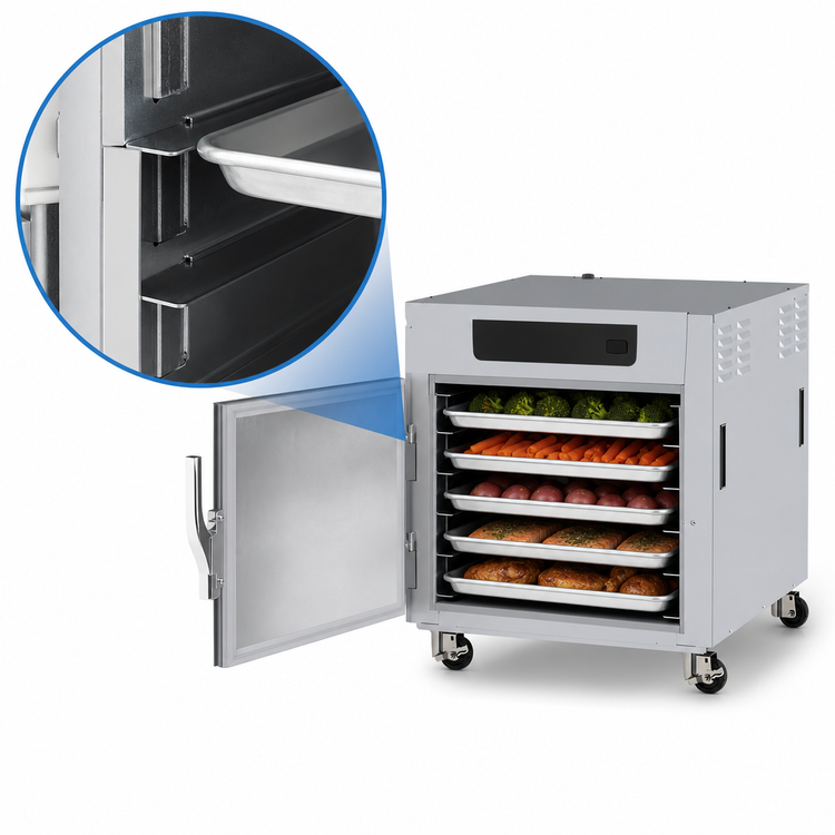 Product image #4 for Metro C5 8 Series Mobile Undercounter Heated Holding Cabinet with Solid Door and Lip Load Slides, 5 Full-Size Sheet Pan Capacity