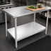 Thumbnail image #4 for John Boos Stallion 108-Inch W x 36-Inch D Stainless Steel Top Work Table with Stallion Safety Edge and Adjustable Undershelf