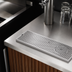 Thumbnail image #4 for Surface-Mount 8 Inch x 24 Inch Brushed Stainless Steel Drip Tray Trough with Glass Rinser