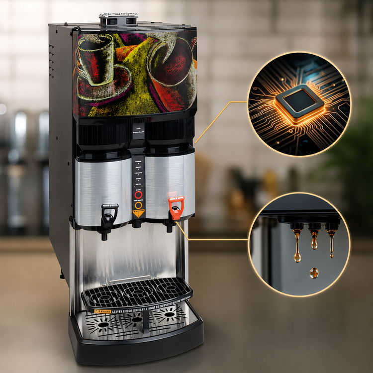 Product image #4 for BUNN LCA-2 Ambient Liquid Coffee Dispenser, 2 Dispense Heads, Bag-In-Box, Black Finish