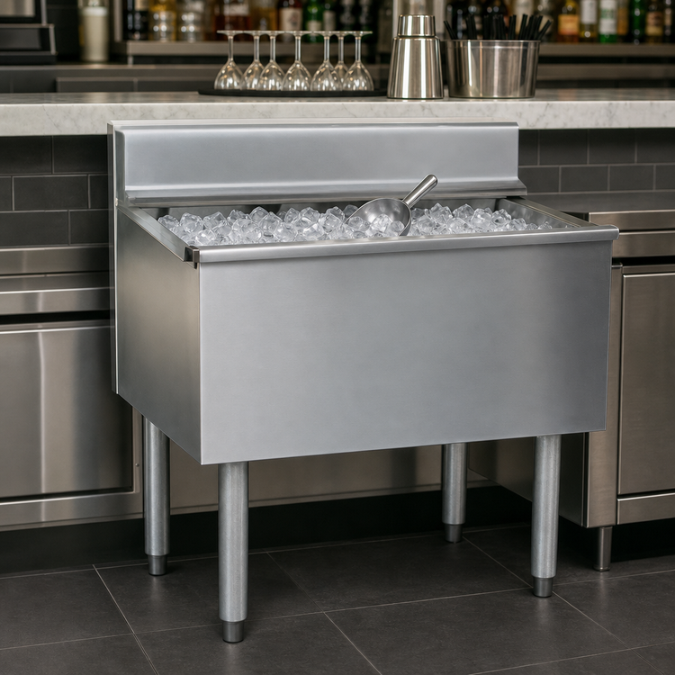 Product image #4 for Eagle 2200 Series Underbar Ice Bin/Cocktail Unit with 7-Circuit Cold Plate, 24 x 24 Inch, 63 lb Capacity