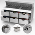 Thumbnail image #5 for Beverage-Air SPED72HC-30M-6 Three-Section Mega Top Refrigerated Prep Table with 6 Drawers