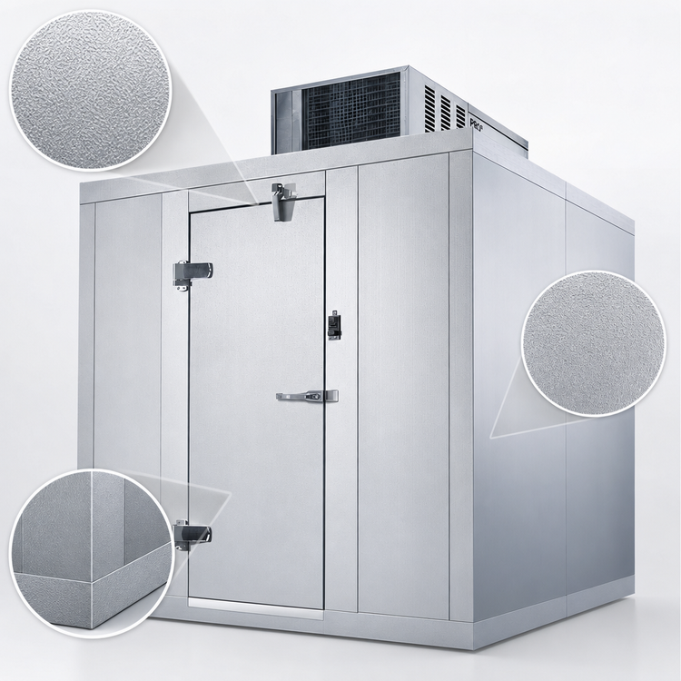 Product image #4 for AmeriKooler Quick Ship Indoor Walk-In Cooler with Floor, 10' x 6' x 7'-7", Top-Mount Self-Contained R-448A