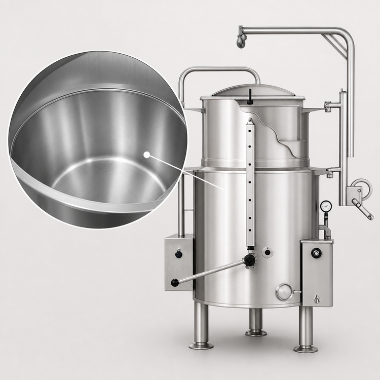 Product image #4 for Legion LTCRG-60 60-Gallon Gas Coffee Kettle with Insulated Steam Jacket and Tri-Leg Base