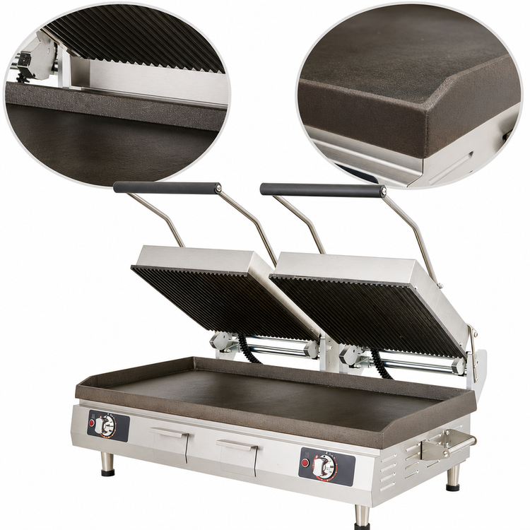 Product image #4 for Star Pro-Max 2.0 28-Inch Countertop Panini Sandwich Grill, Grooved Top/Smooth Bottom, Cast Iron Plates, Electronic Controls