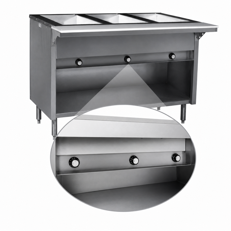 Product image #4 for Spec-Master HT4CB-120 4-Well Electric Hot Food Table with Enclosed Base