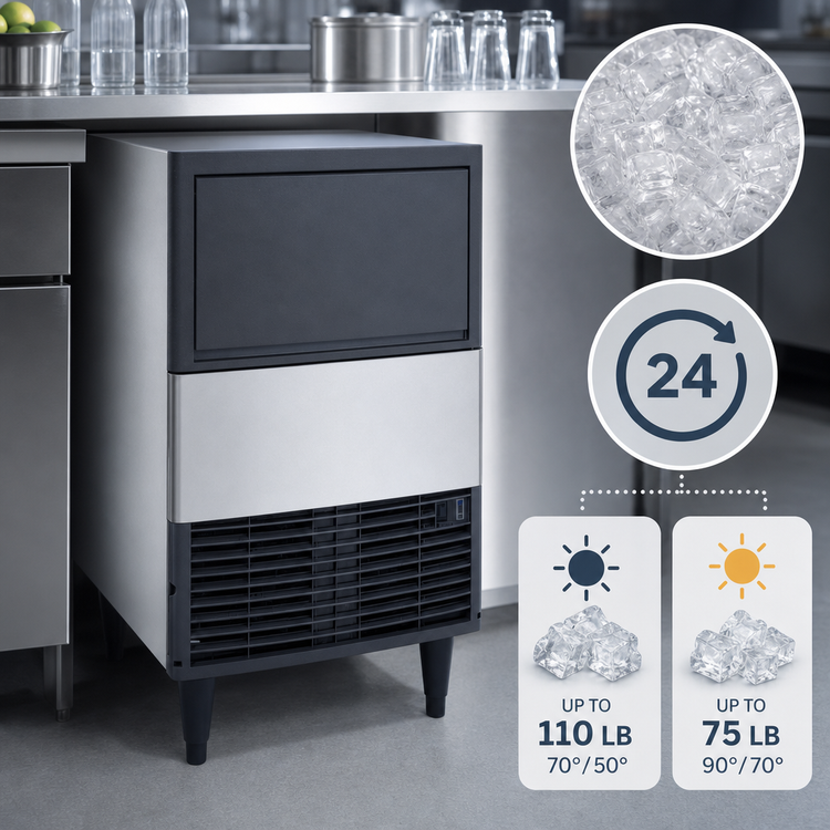 Product image #4 for Manitowoc NEO Stainless Steel Undercounter Dice Ice Maker with 31 lb Storage Bin