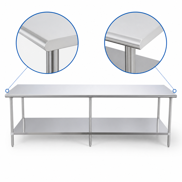 Product image #4 for 108-Inch x 30-Inch Stainless Steel Work Table with Adjustable Undershelf