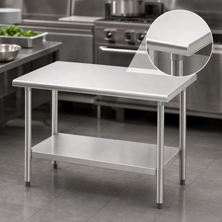 Product image #4 for Deluxe Series Stainless Steel Work Table with Adjustable Undershelf, 84 x 24 Inches