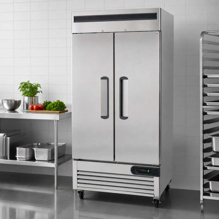 Product image #4 for Migali Competitor Series Two-Section Reach-In Refrigerator, 35 Cu. Ft., Bottom Mount, Solid Hinged Doors