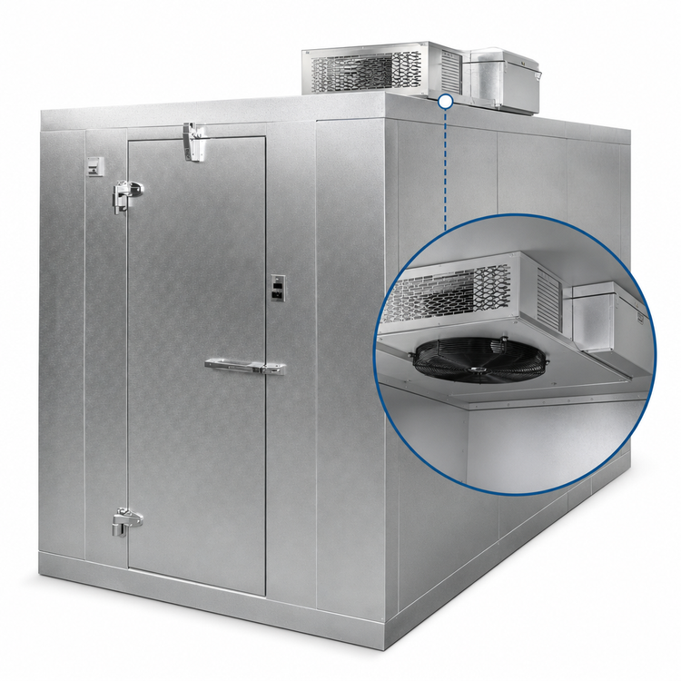 Product image #4 for QS Series Outdoor Walk-In Freezer, 8' x 12', 7'7" High, With Floor, Self-Contained R290 Capsule Pak ECO Refrigeration