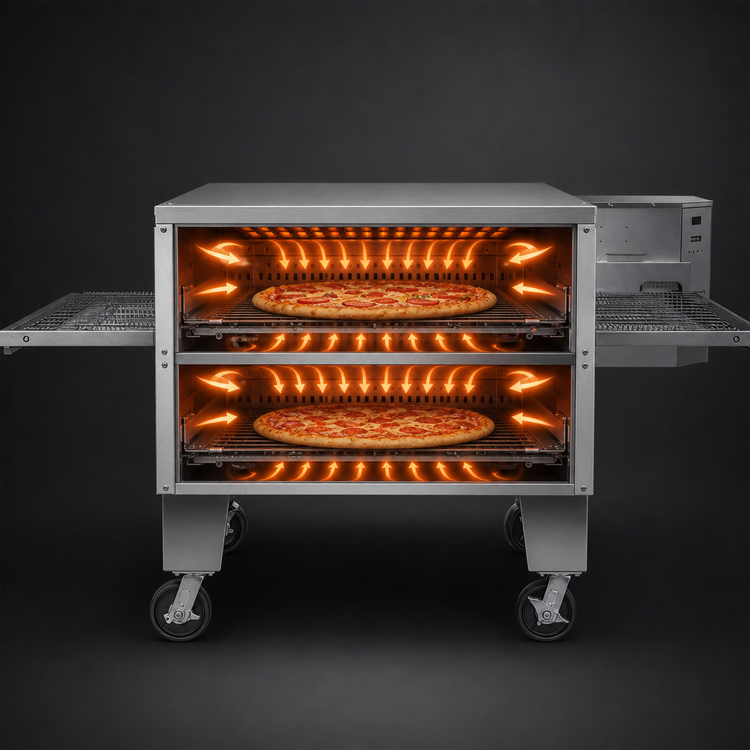 Product image #4 for Lincoln Impinger 3200 Series Double-Deck Natural Gas Conveyor Oven Package with FastBake