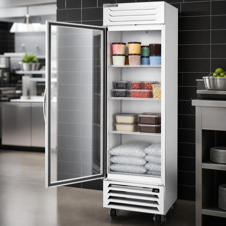 Product image #5 for Beverage-Air Vista® Series One-Section Reach-In Display Freezer with Hinged Glass Door, 19.08 Cu. Ft.
