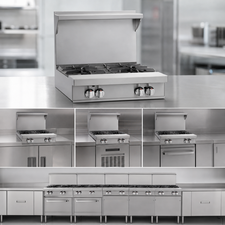Product image #4 for Southbend Platinum Heavy Duty 12-Inch Modular Natural Gas Sectional Range, 1 Open Burner and 1 Step-Up Burner, 70,000 BTU