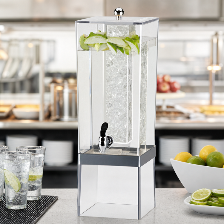Product image #4 for Cal-Mil Econo 3 Gallon Single Beverage Dispenser with Ice Chamber and Drip Tray