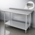 Thumbnail image #4 for Advance Tabco 84-Inch x 30-Inch 14-Gauge 304 Stainless Steel Work Table with Rear Up-Turn and Adjustable Undershelf