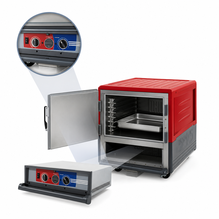 Product image #4 for Metro C5 3 Series Mobile Under Counter Moisture Heated Holding & Proofing Cabinet with Red Insulation Armour, Solid Door
