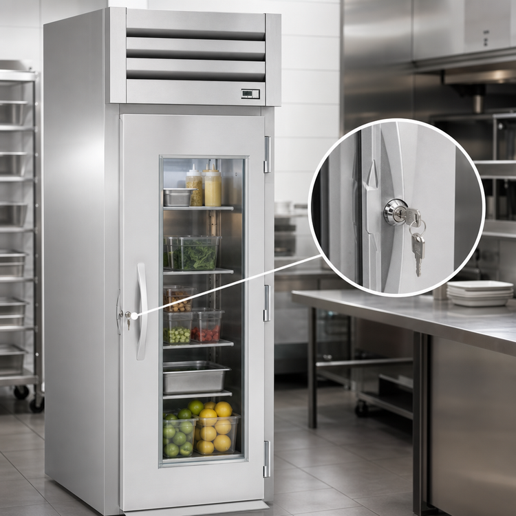 Product image #4 for True SPEC SERIES One-Section Roll-In Refrigerator with Glass Display Door and Lock, Self-Contained, 1/3 HP
