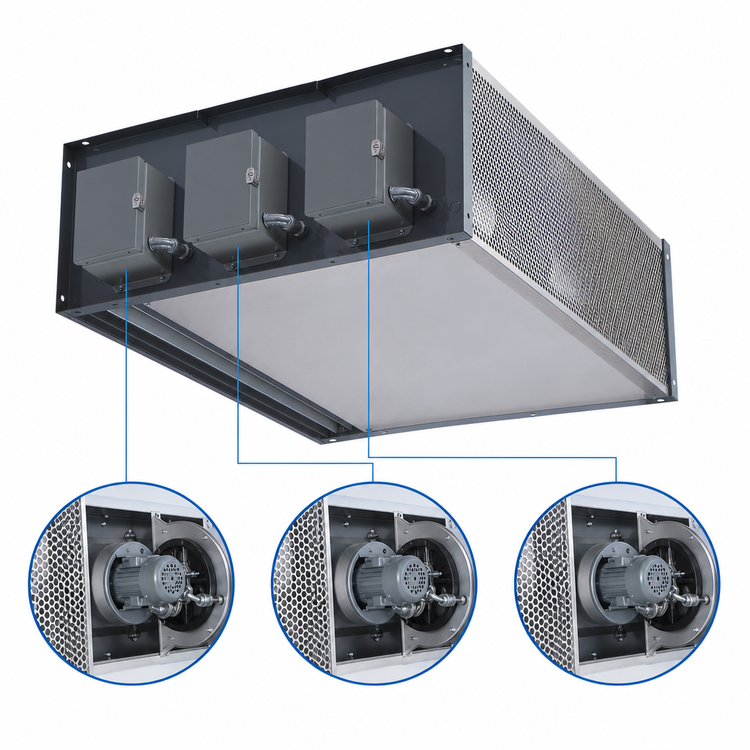 Product image #4 for Berner Industrial IDC14 96-Inch Electric Heated Direct Drive Air Curtain with 3 x 1 HP Motors