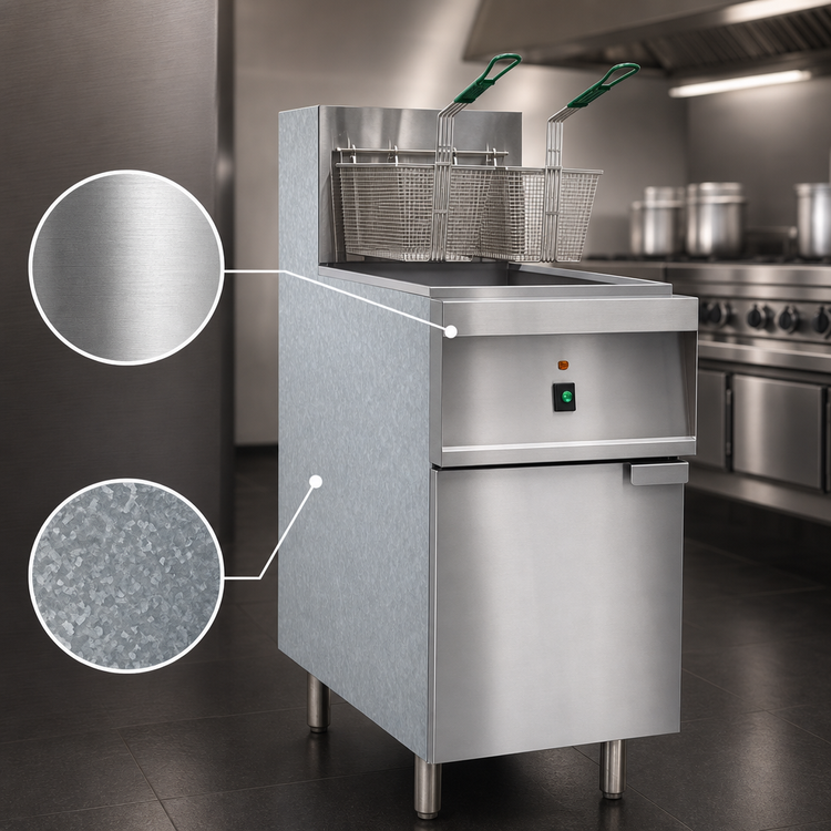 Product image #4 for Omcan 40 lb. Electric Floor Fryer with Stainless Steel Pot, 14 kW, 240V/3-Phase