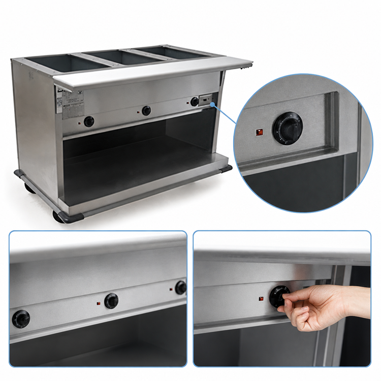 Product image #4 for Spec-Master PHT6OB-240 6-Well Electric Portable Hot Food Table with Cutting Board