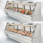 Thumbnail image #4 for Howard-McCray 35 Series SC-CFS35-12-LED 143-Inch Double-Duty Fish & Poultry Refrigerated Service Case, Self-Contained, Straight Glass, White
