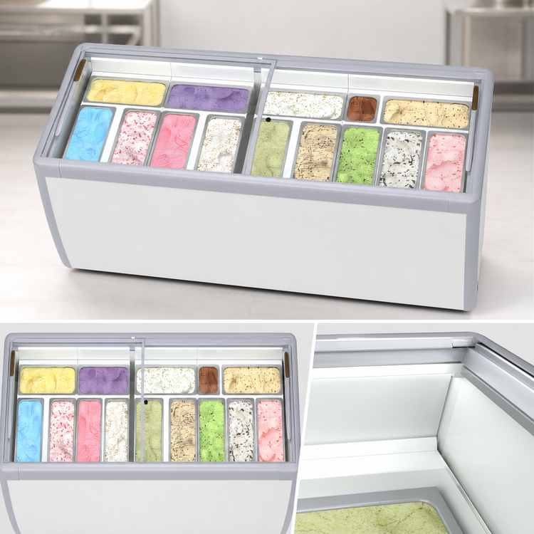 Product image #5 for KoolMore 70-Inch Gelato Dipping Cabinet Display Freezer with Sliding Glass Doors, 20.1 Cu. Ft.