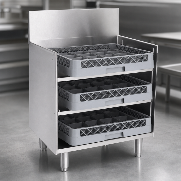 Product image #4 for Eagle Spec-Bar Open Top Underbar Glass Rack Storage Unit, 24"W x 19"D, 3-Rack Capacity