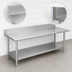 Thumbnail image #4 for Duke 144-Inch Stainless Steel Work Table with 5-Inch Riser and Galvanized Undershelf