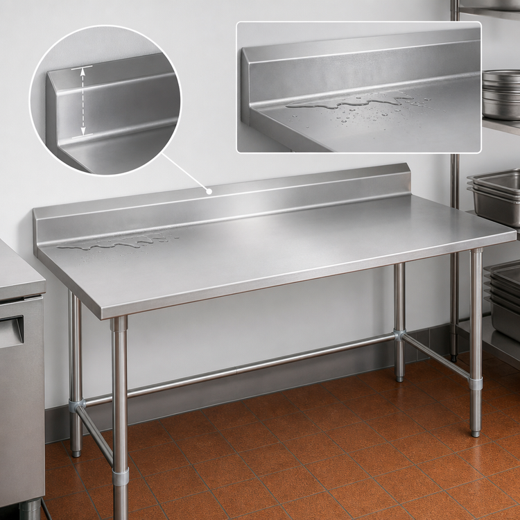 Product image #4 for John Boos Stallion 84-Inch x 24-Inch Stainless Steel Work Table with 5-Inch Backsplash