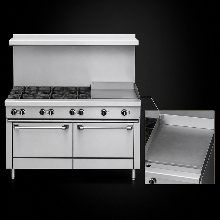 Product image #4 for Garland US Range U Series 36-Inch Gas Restaurant Range with 4 Open Burners, 12-Inch Griddle, Standard Oven, and Convection Oven