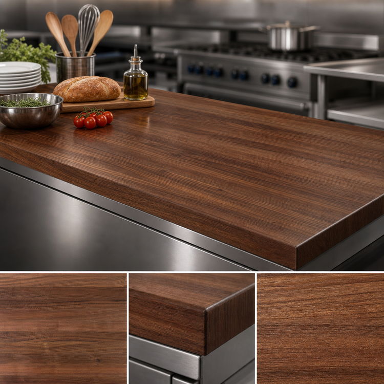 Product image #4 for Boos Block American Black Walnut Edge Grain Kitchen Countertop with Varnique Finish, 144 x 42 x 2-1/4 Inches