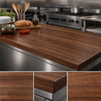 Thumbnail image #4 for John Boos Boos Block WALKCT2-14442-V American Black Walnut Edge-Grain Kitchen Countertop, Varnique Finish, 144 x 42 x 2-1/4 Inches